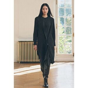 Zara Long Dress Multi Positional Buttons ZW Collection XS Black